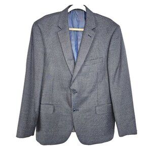 Jean Paul Germain Blazer Jacket Sport Coat Mens Size 44R Blue Plaid Business